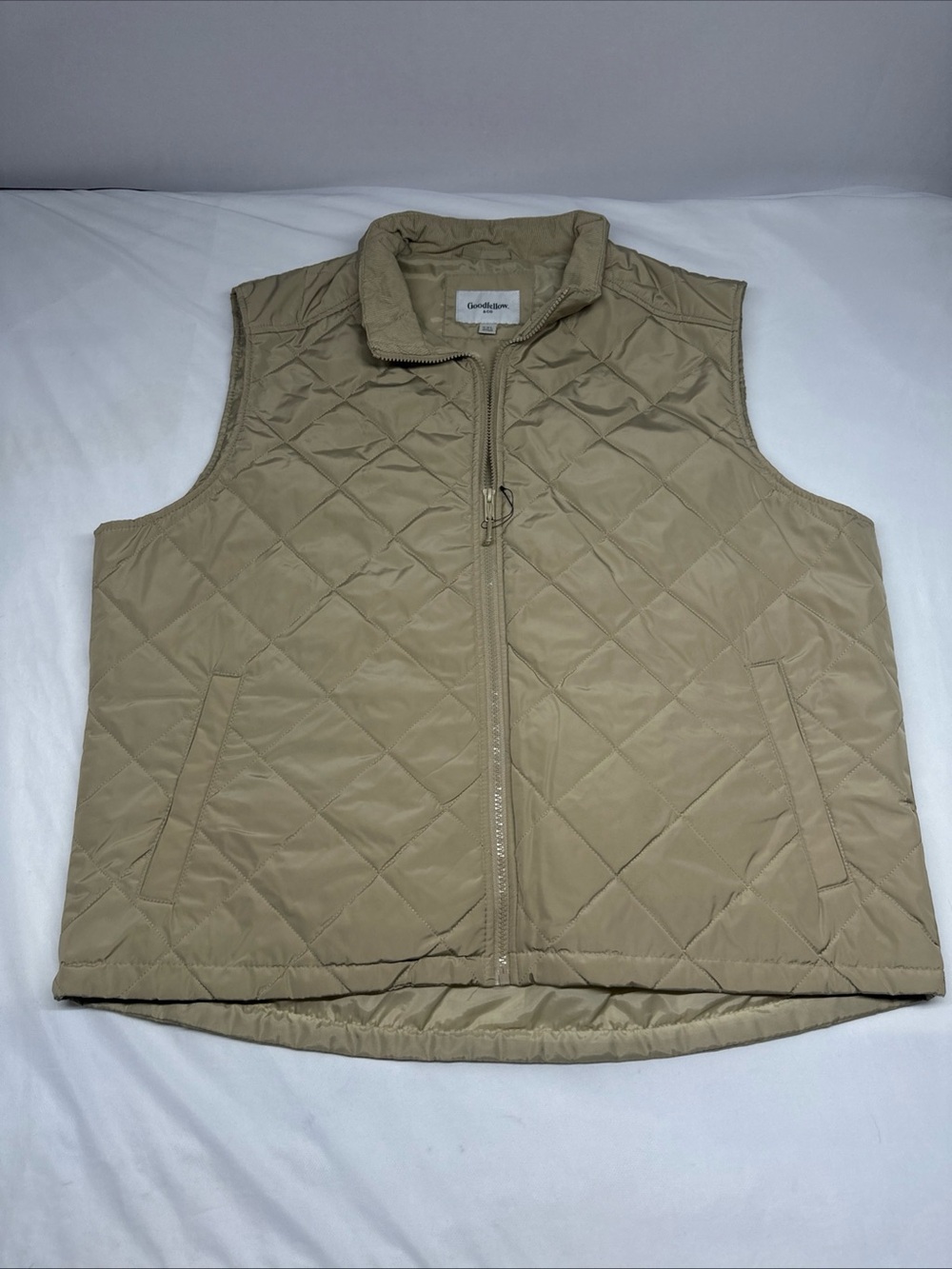 Goodfellow & Co Quilted Beige Men's Vest with Zip Front
